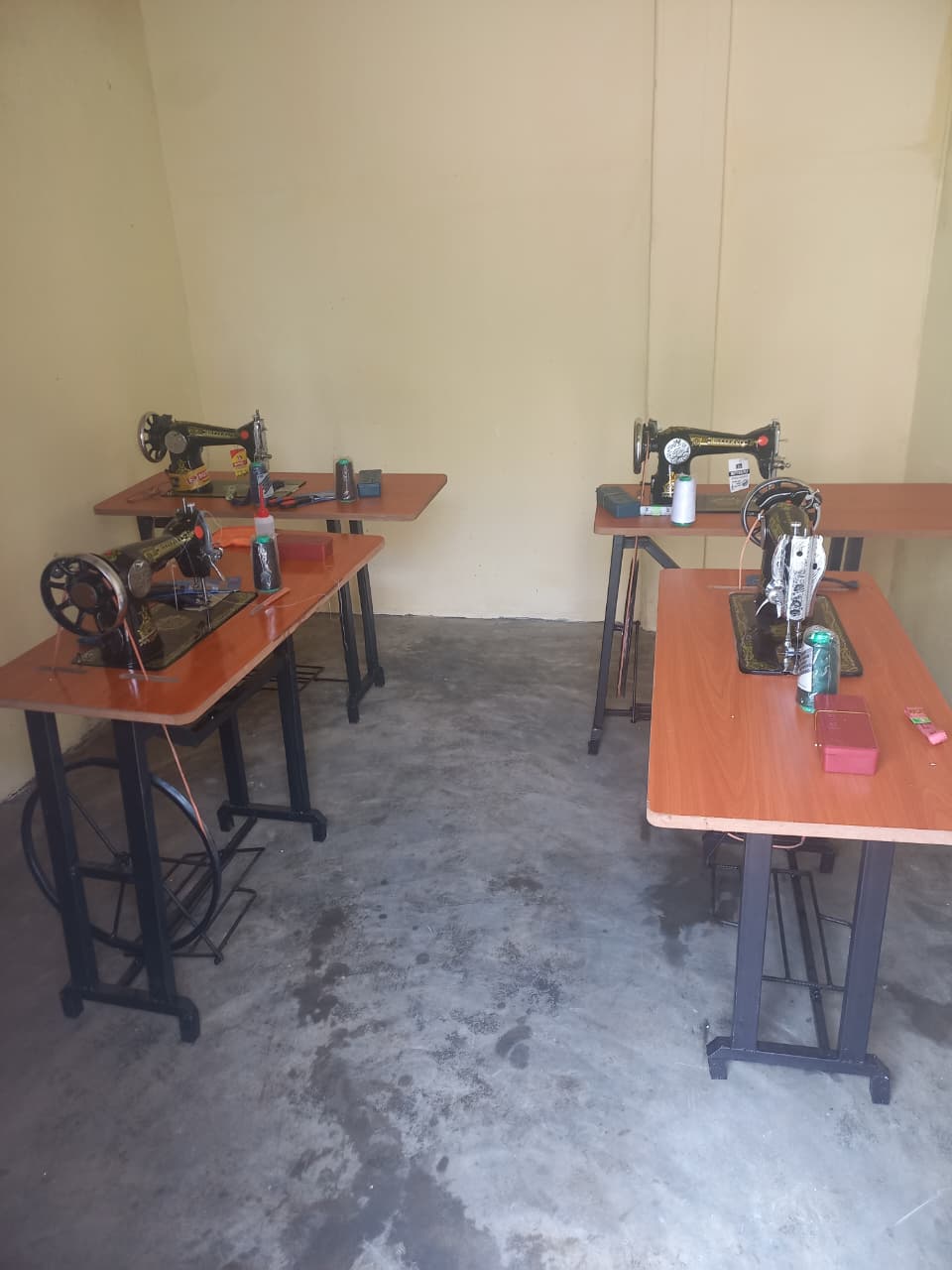 Arrival of sewing machines for training
